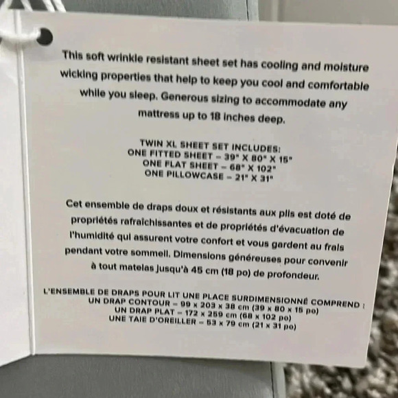 UGG Alahna Twin XL Sheet Set Cooling Technology For Comfort - Picture 4 of 5